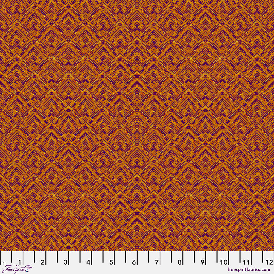 Kaleidoscope Quilt Fabric - Cornered in Saffron Orange - PWWR068.SAFFRON