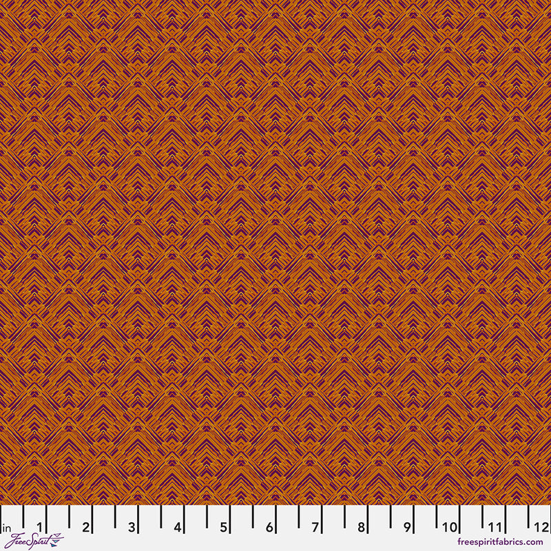 Kaleidoscope Quilt Fabric - Cornered in Saffron Orange - PWWR068.SAFFRON