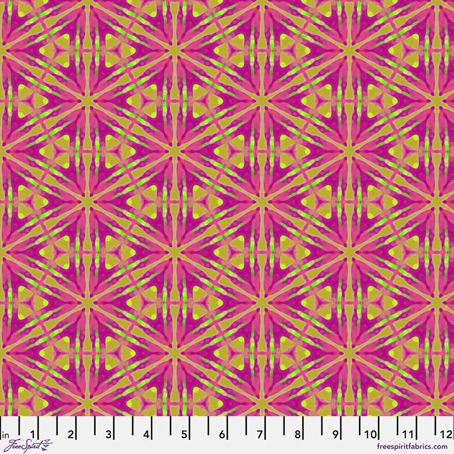 Kaleidoscope Quilt Fabric - Honeycomb in Confetti Pink/Multi - PWWR066.CONFETTI