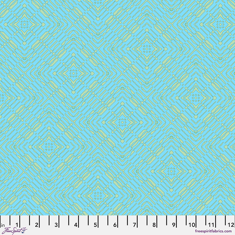 Kaleidoscope Quilt Fabric - Princess Cut in Ice Blue - PWWR058.ICE