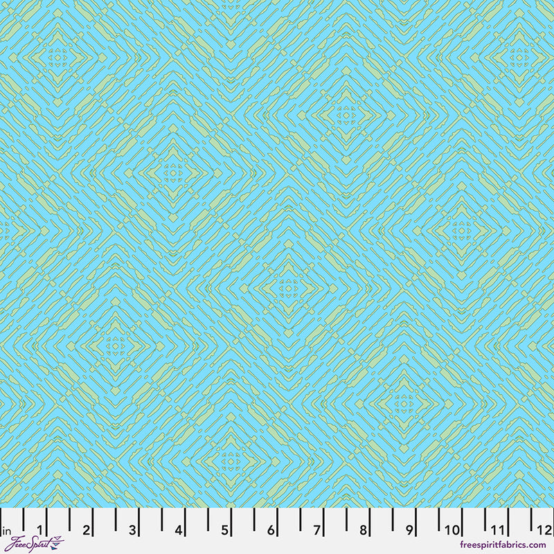 Kaleidoscope Quilt Fabric - Princess Cut in Ice Blue - PWWR058.ICE