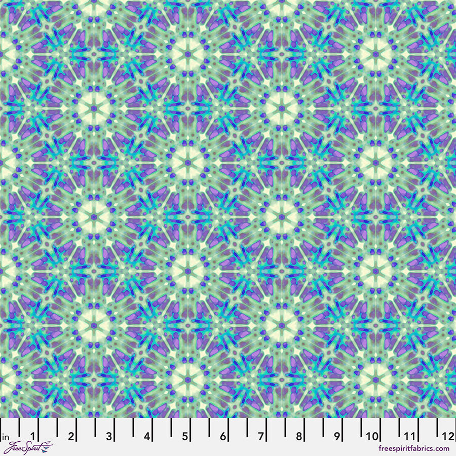 Kaleidoscope Quilt Fabric - Sparkle in Twilight Green/Multi - PWWR057.TWILIGHT