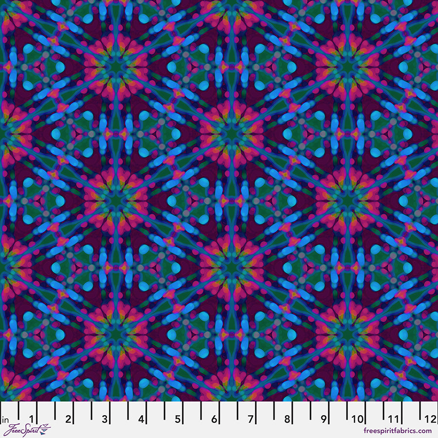 Kaleidoscope Quilt Fabric - Supernova in Royal Blue - PWWR053.ROYAL