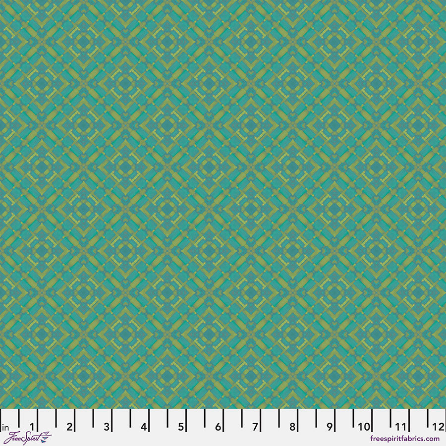 Kaleidoscope Quilt Fabric - Vintage in Olivine Green - PWWR060.OLIVINE
