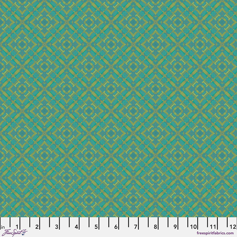 Kaleidoscope Quilt Fabric - Vintage in Olivine Green - PWWR060.OLIVINE
