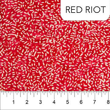 Ketan Batik Mixer Quilt Fabric - Seed Texture in Red Riot - 81000-247