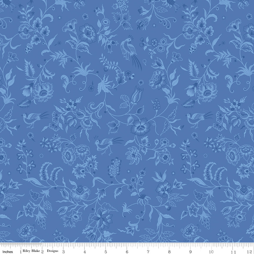 Kipling Gardens Quilt Fabric - Haviland in Blueberry - C17882-BLUEBERRY