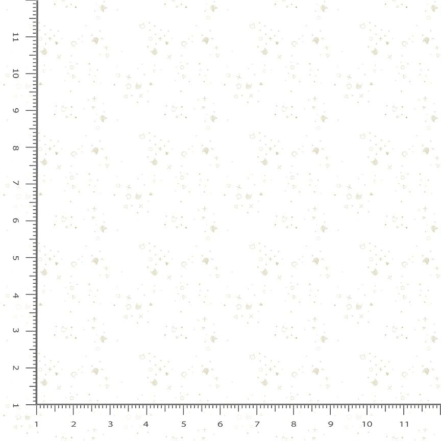 Kitty Litter Quilt Fabric - Blender in Neutral (White with Tan) - STELLA-DPJ300  NEUTRAL
