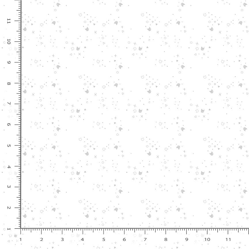 Kitty Litter Quilt Fabric - Blender in Pebble (White with Gray) - STELLA-DPJ300  PEBBLE