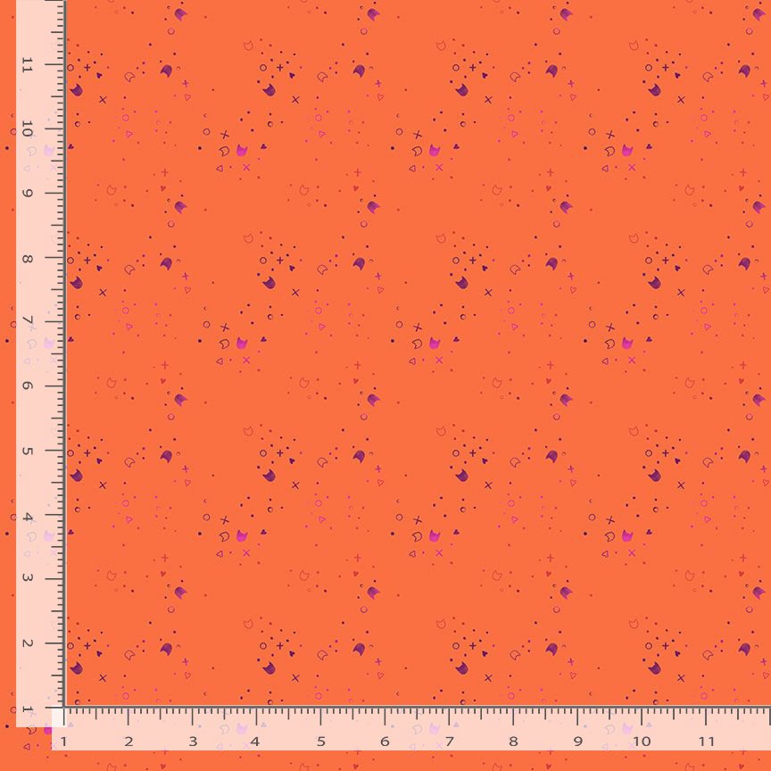 Kitty Litter Quilt Fabric - Blender in Zinnia (Orange) - STELLA-DPJ300  ZINNIA