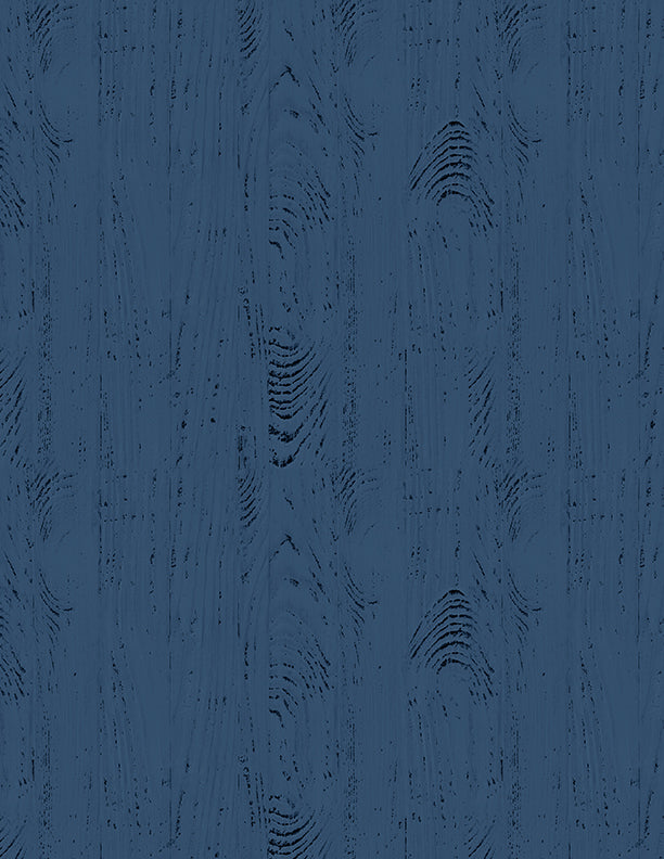 Lake Retreat Quilt Fabric - Wood Texture in Navy Blue - 3057 59041 444