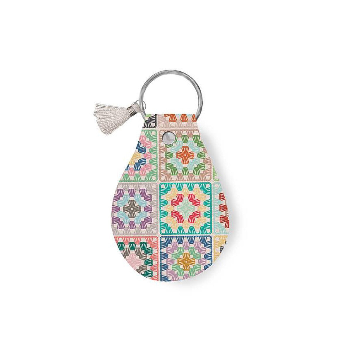 Leather Circle Key Chain Chunky Thread - STLR-45545