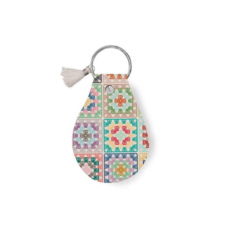 Leather Circle Key Chain Chunky Thread - STLR-45545