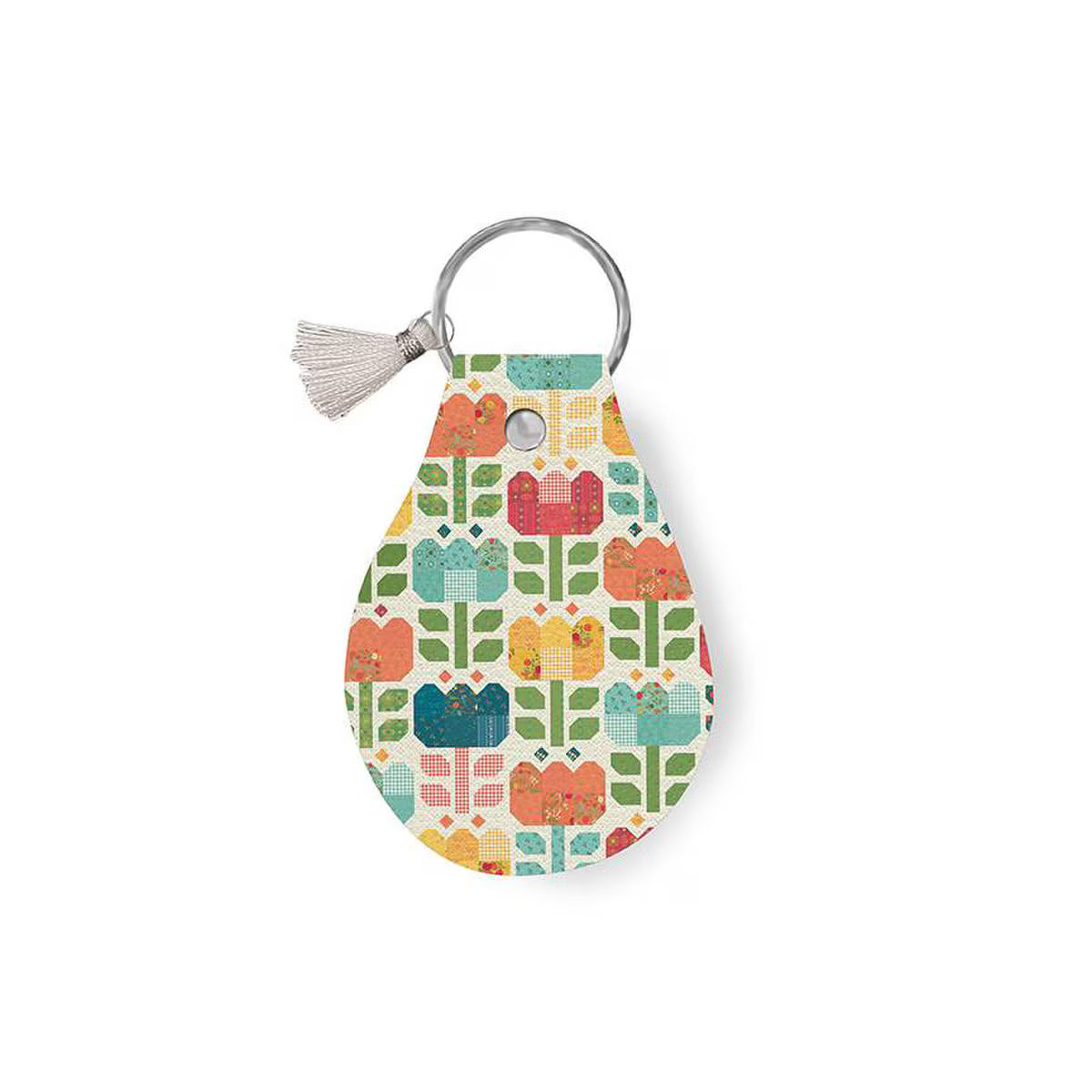 Leather Circle Key Chain First Blooms - STLR-45546