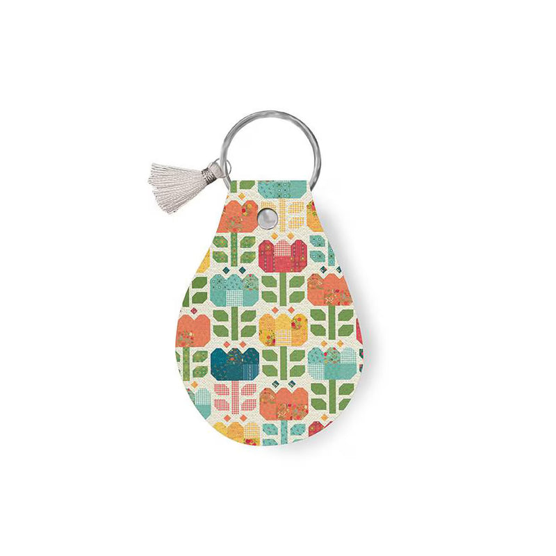 Leather Circle Key Chain First Blooms - STLR-45546