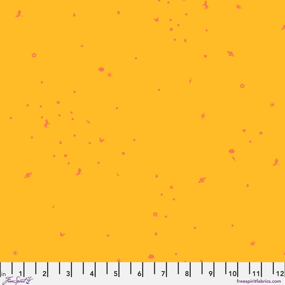 Legendary Cotton Lawn Fabric by Tula Pink - Charmed in Dandelion Yellow - 54" COTTON LAWN - CLTP005.DANDELION