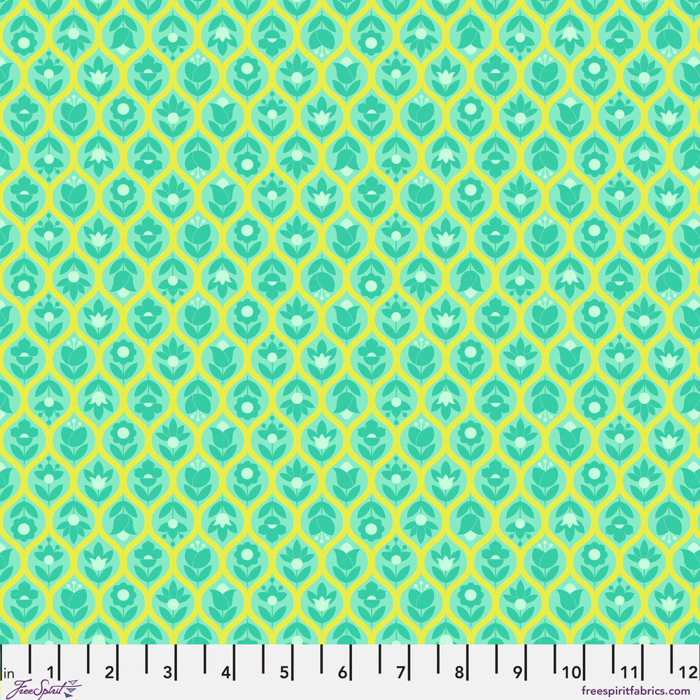 Legendary Quilt Fabric by Tula Pink - Beg Your Garden in Apple Green - PWTP288.APPLE
