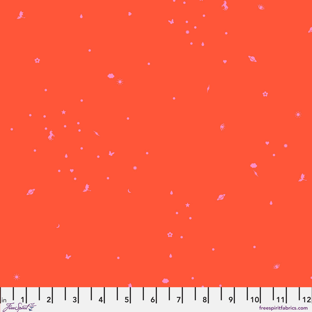 Legendary Quilt Fabric by Tula Pink - Charmed in Vermillion Orange - PWTP289.VERMILLION