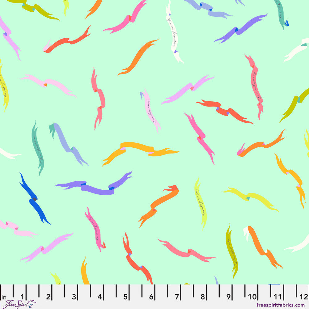Legendary Quilt Fabric by Tula Pink - Gentle Reminder in Stardust Aqua - PWTP285.STARDUST