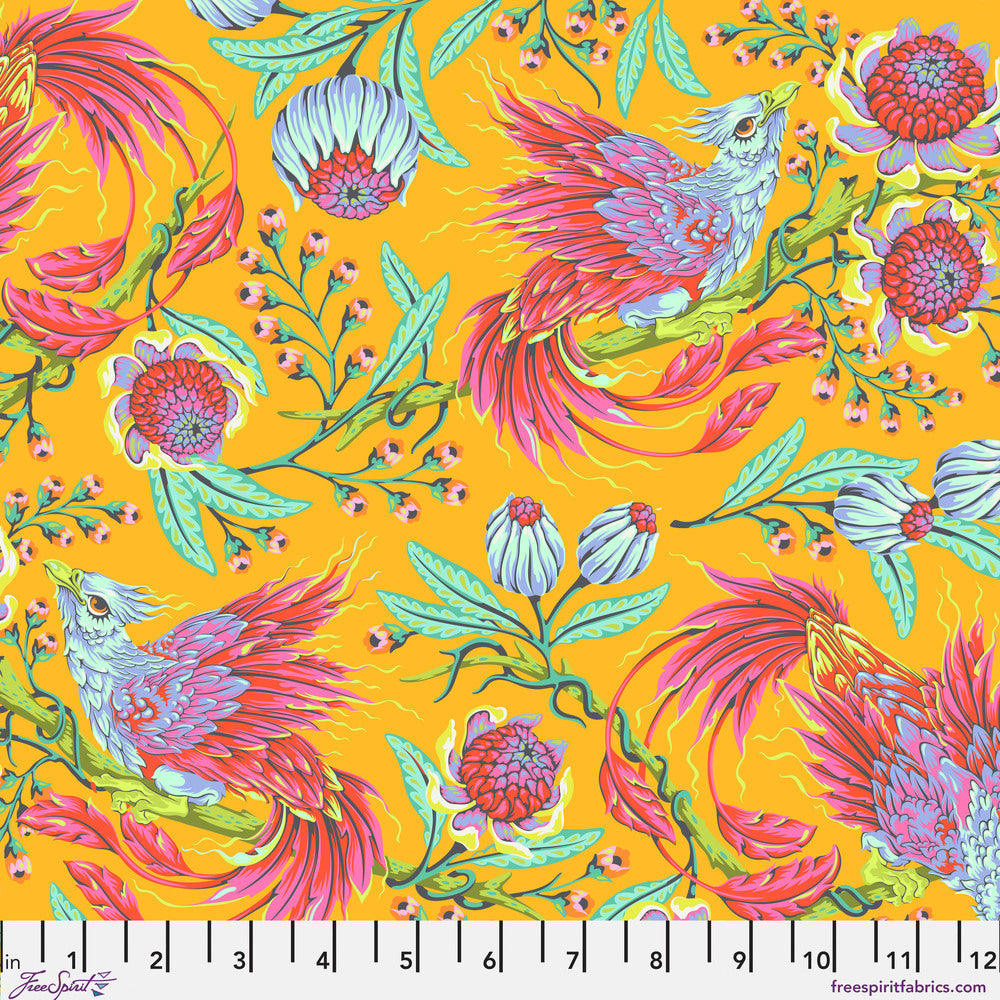 Legendary Quilt Fabric by Tula Pink - Hot Wings in Dandelion Yellow - PWTP281.DANDELION