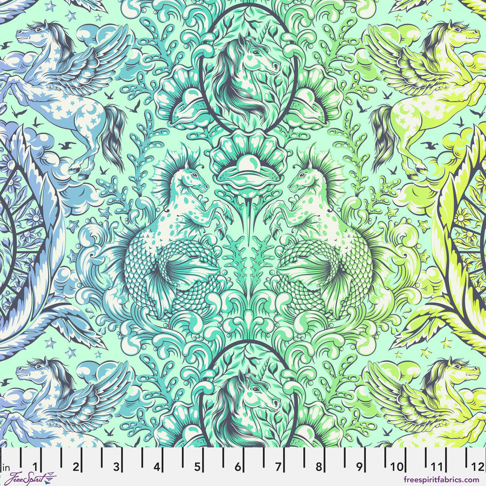 Legendary Quilt Fabric by Tula Pink - Pony Tales in Stardust Purple/Aqua/Green - PWTP284.STARDUST