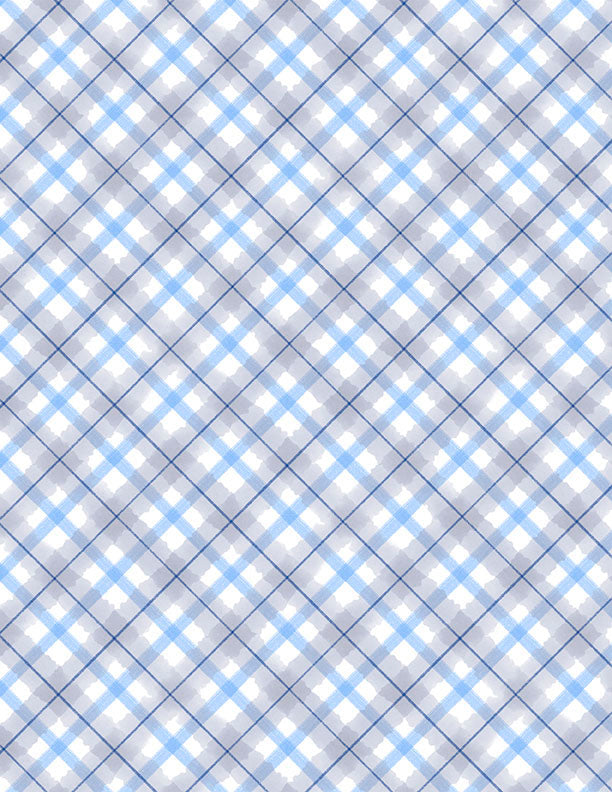 Let it Snow-Man Quilt Fabric - Plaid in White/Multi - 3017 27759 194