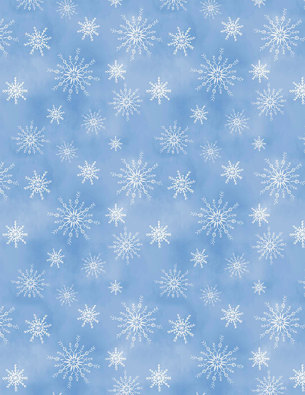 Let it Snow-Man Quilt Fabric - Snowflakes All Over in Light Blue - 3017 27758 410