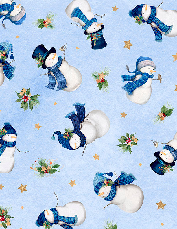 Let it Snow-Man Quilt Fabric - Snowman Toss in Light Blue - 3017 27755 417