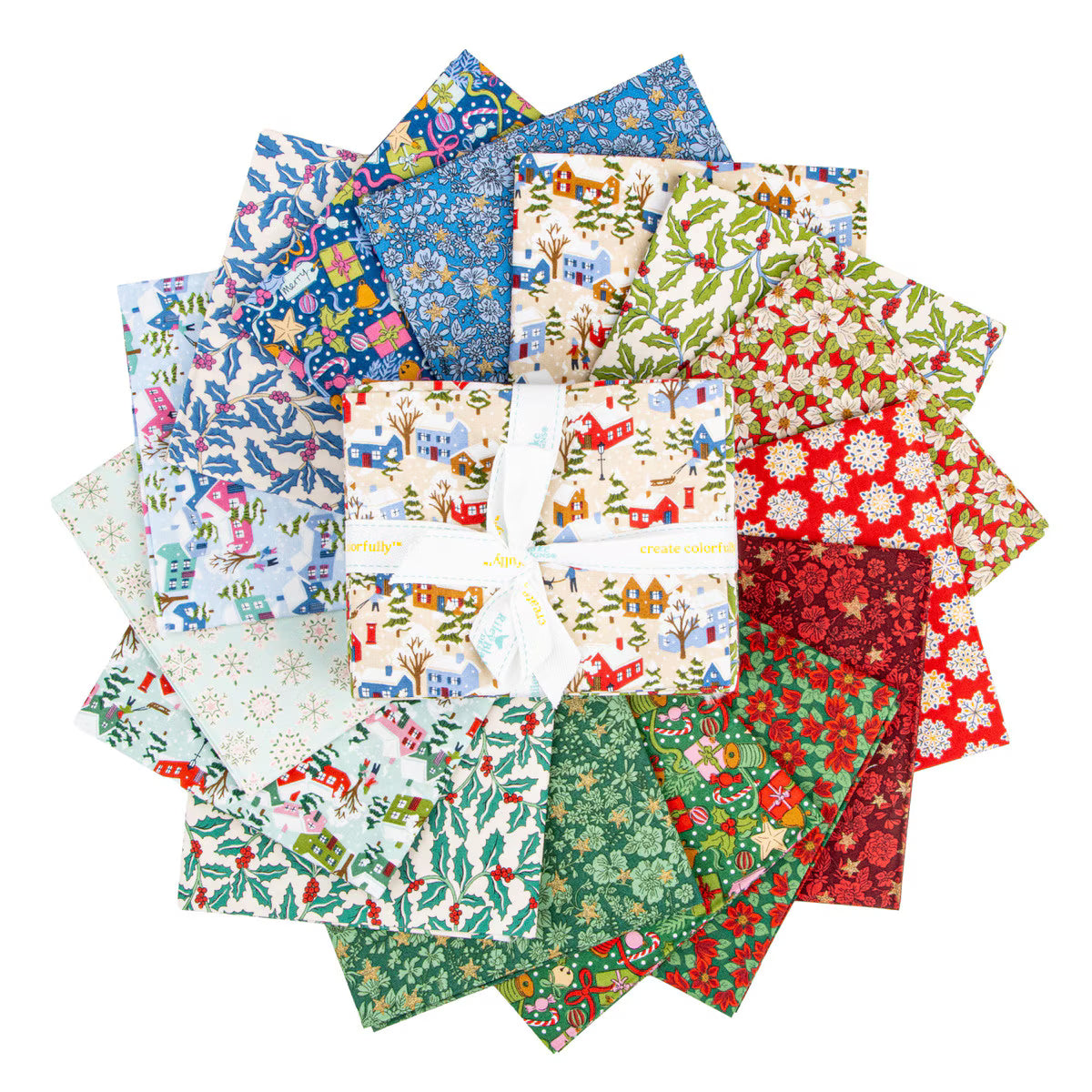 Liberty Festive Greetings Quilt Fabric - 15 Piece Fat Quarter Bundle - FQ-LFESGREET-15