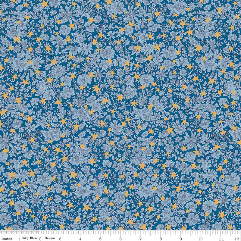 Liberty Festive Greetings Quilt Fabric - Emily Belle Star in Blue - 01667431C