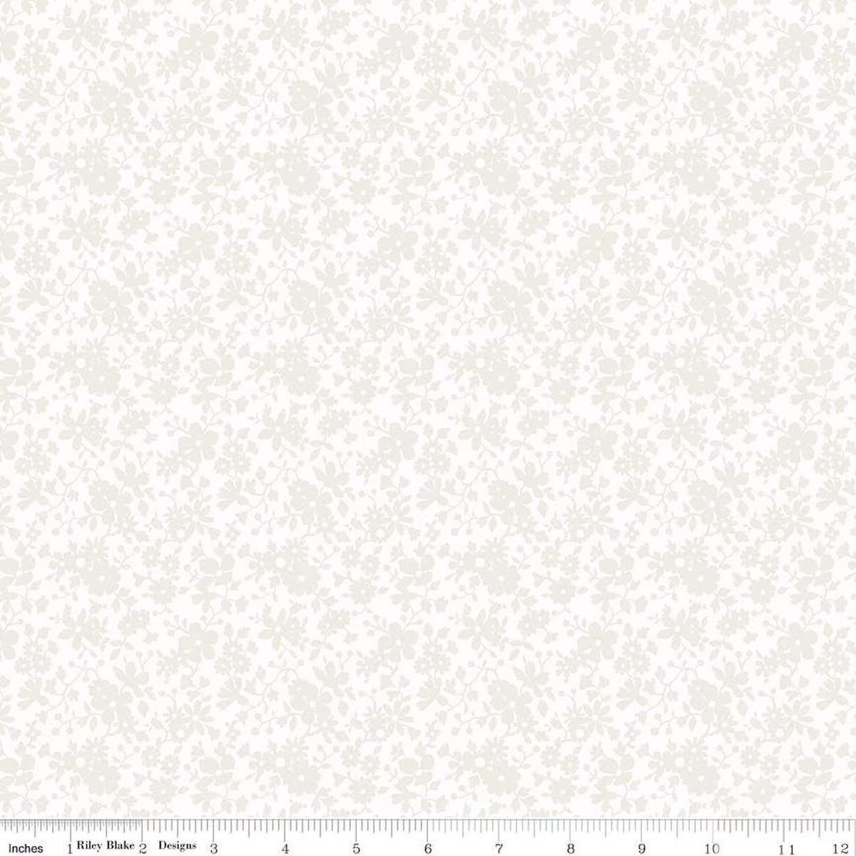 Liberty Lasenby Silhouette Quilt Fabric - Maddsie Blossom in White - 03386404P