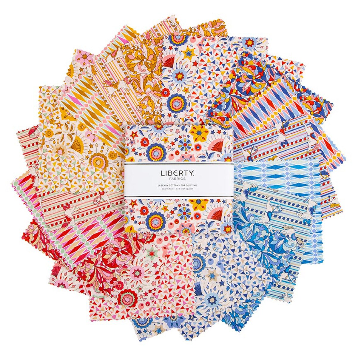 Liberty Summer Fair Quilt Fabric - 5" Stacker - set of 42 5" squares - 0166SQ-SF-5