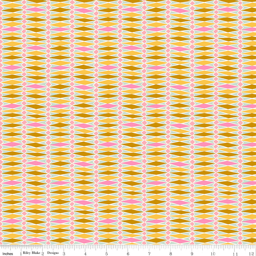 Liberty Summer Fair Quilt Fabric - Fairground Stripe D - Pink/Gold - 01667503D
