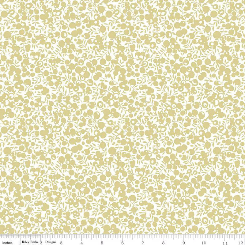 Liberty Merry and Bright Quilt Fabric - Wiltshire Shadow in Gold/White Sparkle - 04775755B