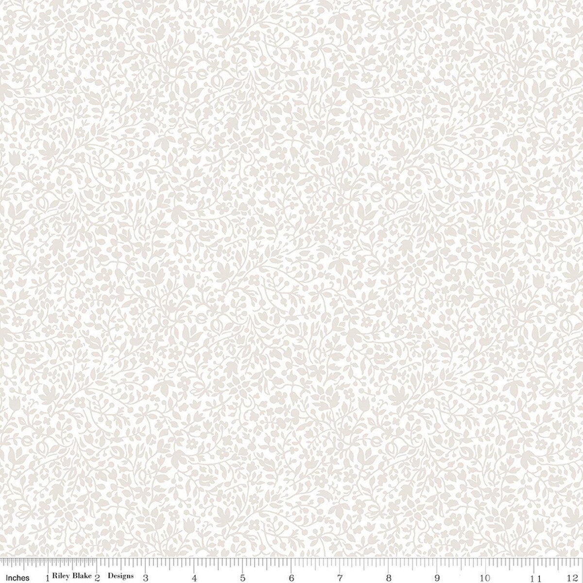 Liberty Quilt Fabric - Lasenby Silhouette Garden Walk Cream On Cream - 01666847C