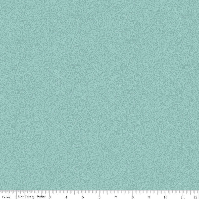 Liberty Quilt Fabric - York Fern in Duck Egg Blue - 016668104A