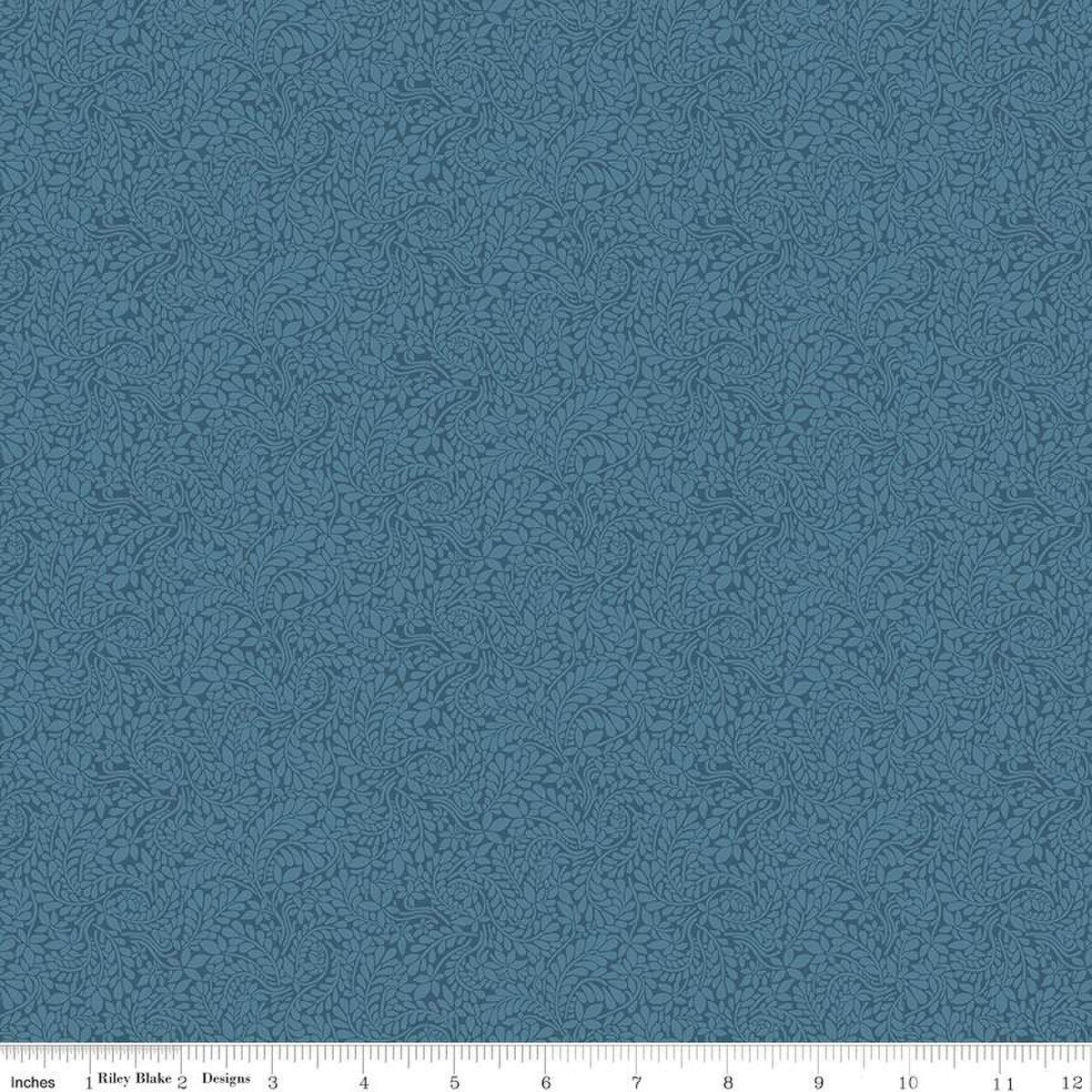 Liberty Quilt Fabric - York Fern in Twilight Blue - 016668107A