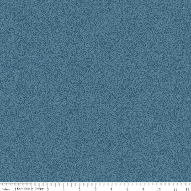 Liberty Quilt Fabric - York Fern in Twilight Blue - 016668107A