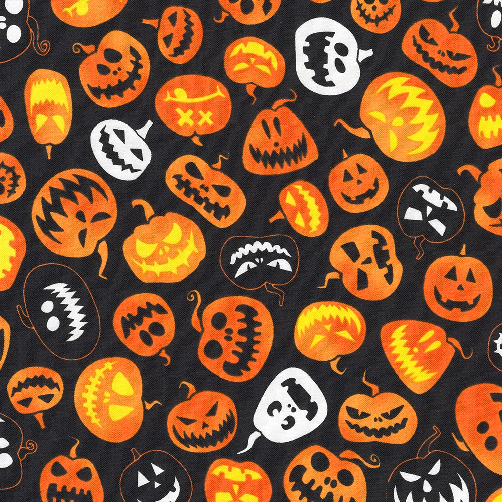 Lights Out Quilt Fabric - Pumpkins in Ember Black - SRK-21729-285 EMBER