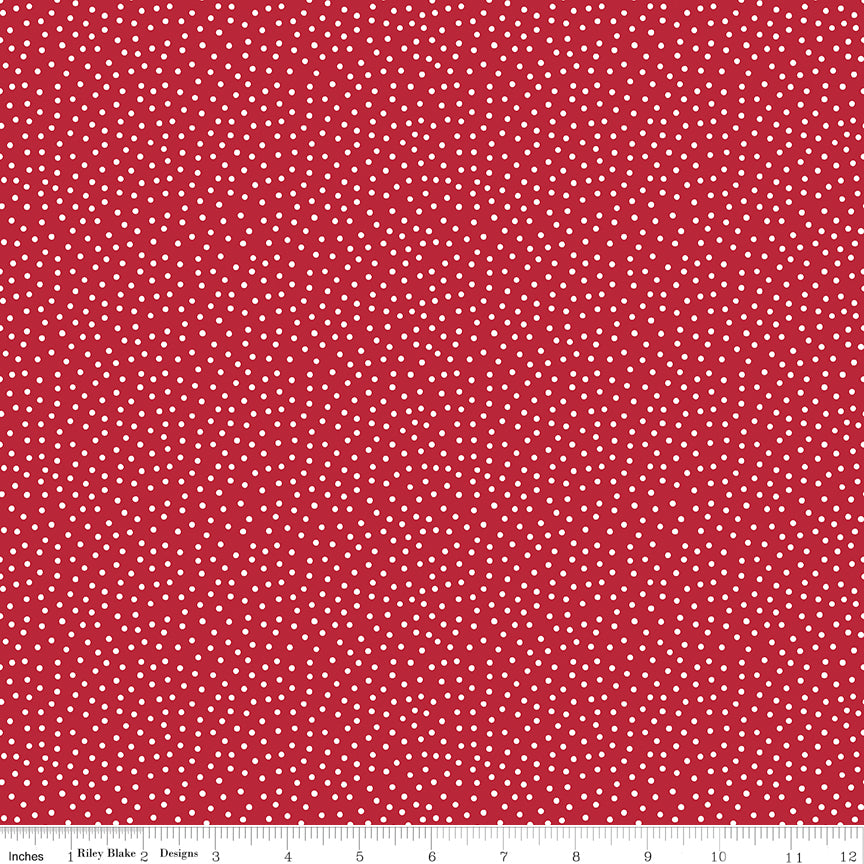 Little Ladybug Quilt Fabric - Dots in Red - C18035-RED