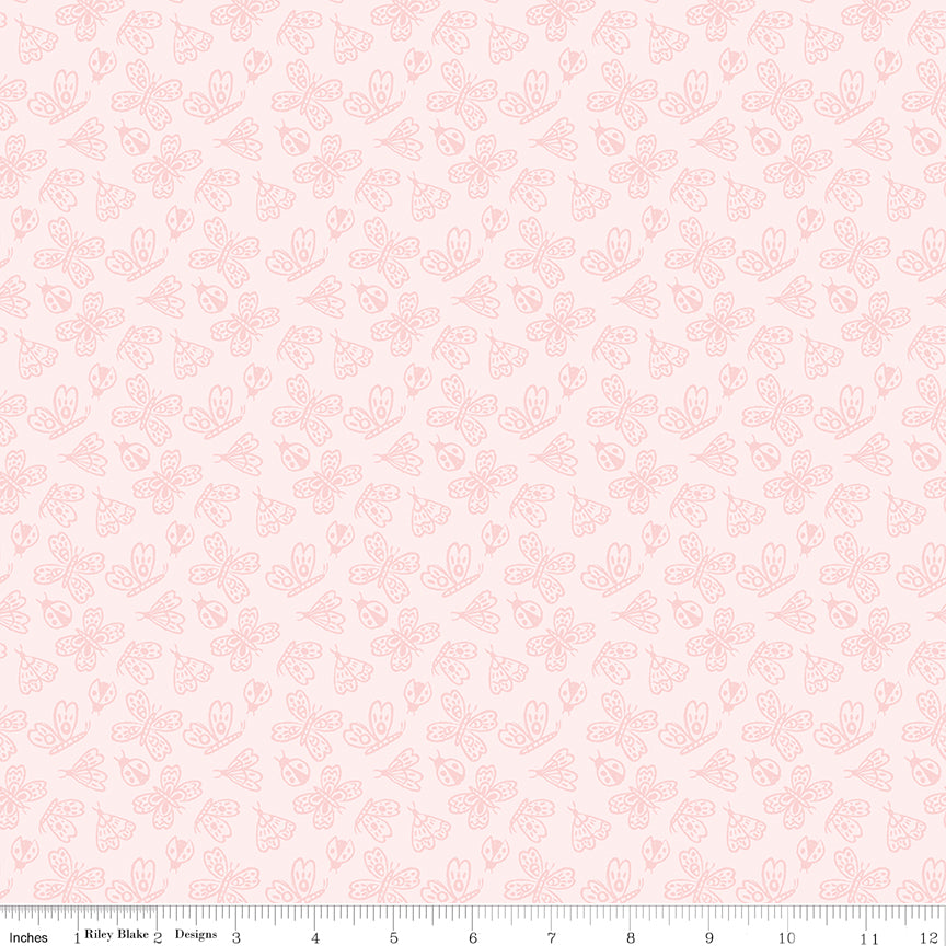 Little Posies Quilt Fabric - Butterflies in Pink - C18323-PINK