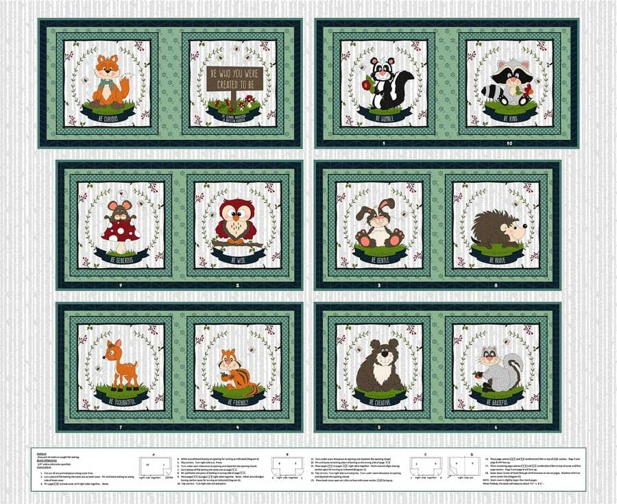 Little Readers Quilt Fabric - Be Who You Were Created To Be Book Panel - 2371BP-11