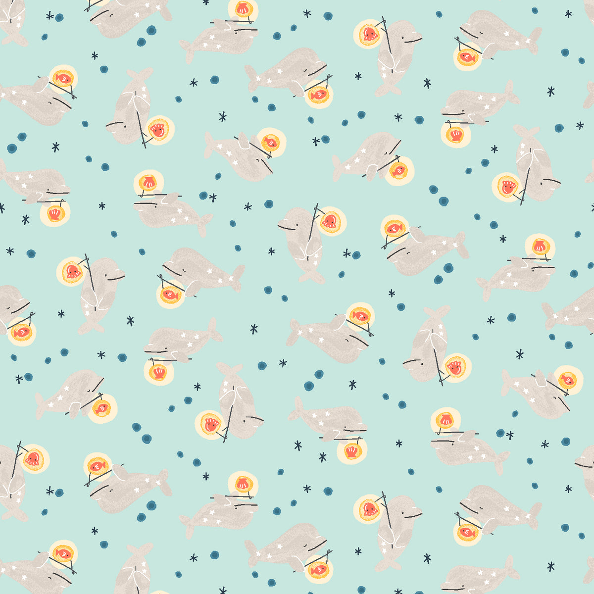 Long Time No Sea Quilt Fabric by Cotton and Steel - Nothing But Blue Skies and Ocean in Seaside - CC701-SE1