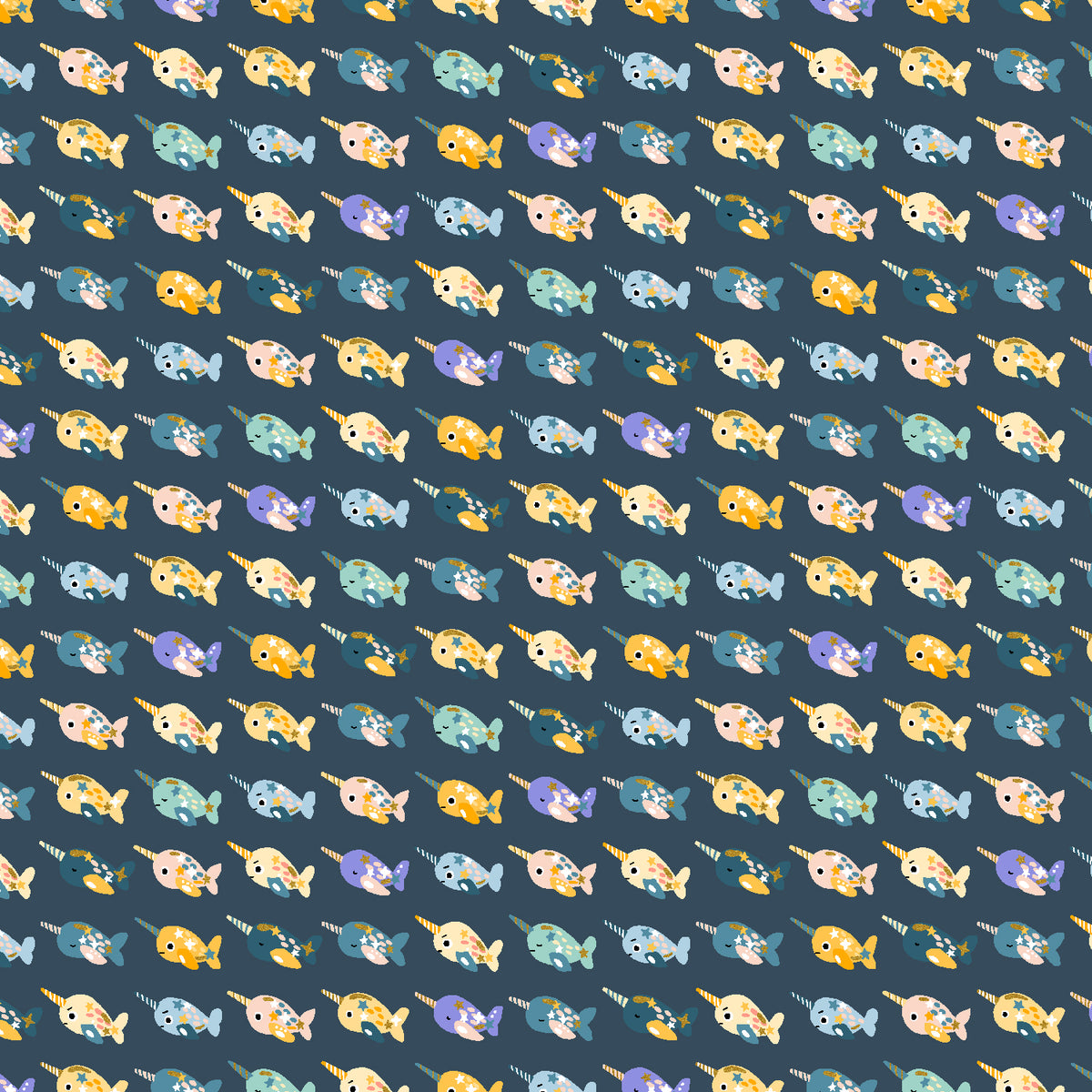 Long Time No Sea Quilt Fabric by Cotton and Steel - Wanderlust and Ocean Dust in Sea Reflections Metallic - CC703-SR1M