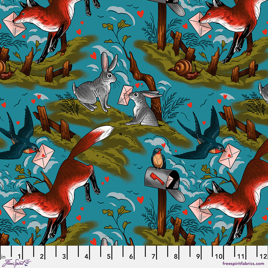 Love Letters Quilt Fabric - Mail Toile in Multi - PWRH139.MULTI