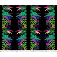 Love Under the Stars Quilt Fabric - Fern Curl Border in Black - PWKT062.XBLACK
