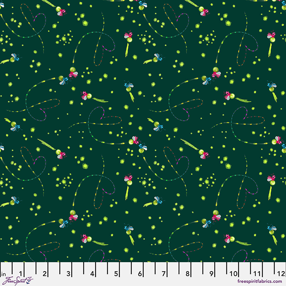 Love Under the Stars Quilt Fabric - Firefly Forest in Forest Green - PWKT057.XFOREST