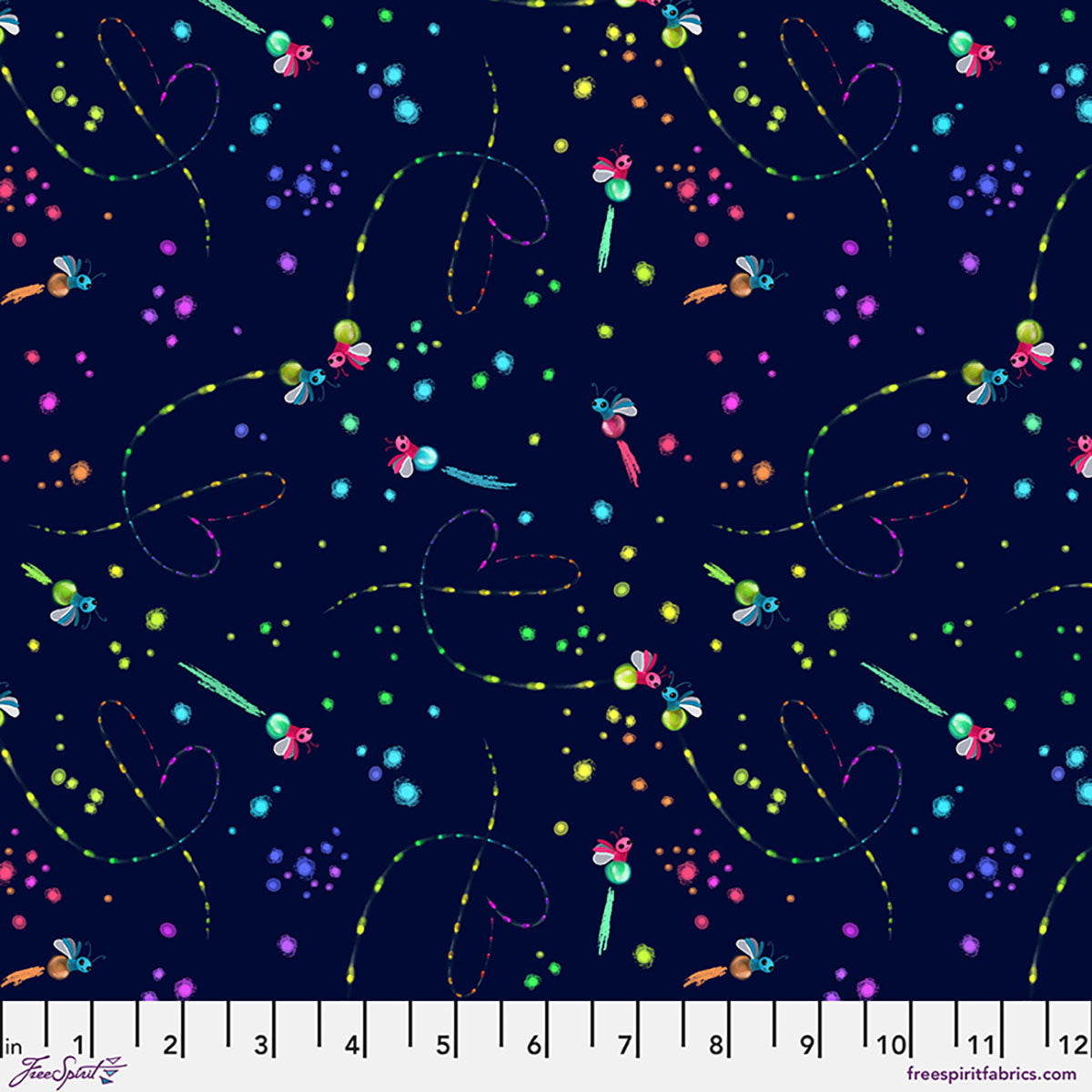 Love Under the Stars Quilt Fabric - Firefly Sky in Dark Purple - PWKT056.XDKPURPLE