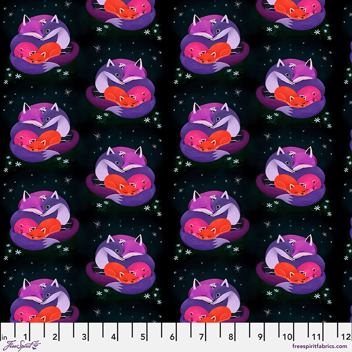 Love Under the Stars Quilt Fabric - Fox Cuddle in Multi - PWKT052.XMULTI