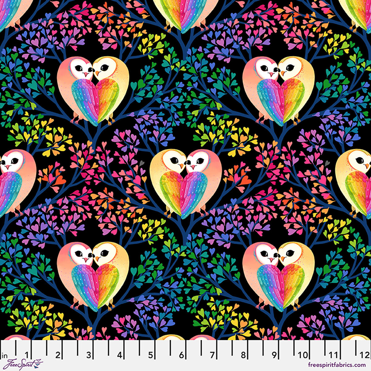 Love Under the Stars Quilt Fabric - Owl Duet in Multi - PWKT049.XMULTI